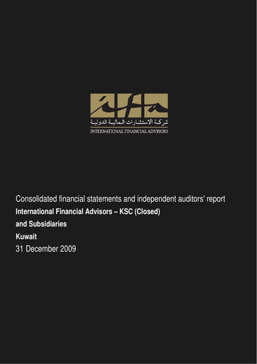 Thumbnail International Financial Advisors Holding Annual Report 2009