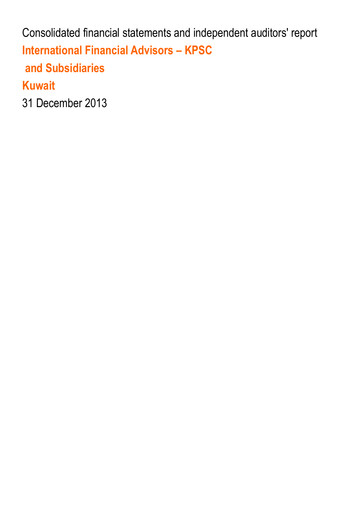 Thumbnail International Financial Advisors Holding Financial Statement 2013