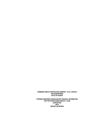 Thumbnail Combined Group Contracting Company  Quarterly Report 2020-q1