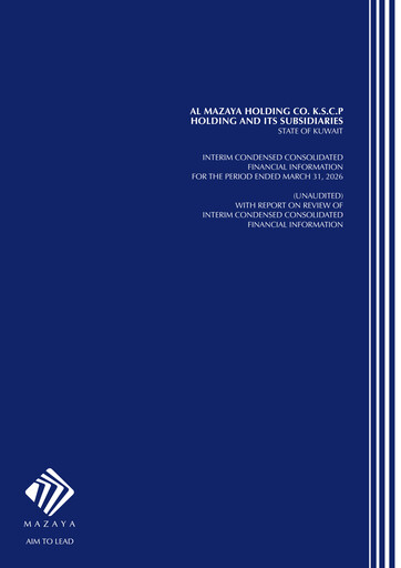 Thumbnail Al-Mazaya Holding Company Quarterly Report 2026-q1