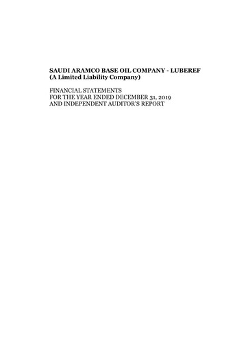 Thumbnail Luberef (Saudi Aramco Base Oil Company) Financial Statement 2019
