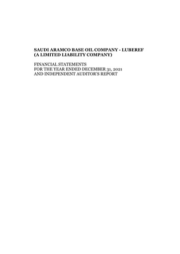 Thumbnail Luberef (Saudi Aramco Base Oil Company) Financial Statement 2021