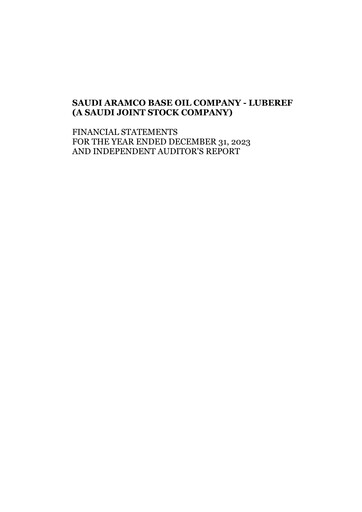 Thumbnail Luberef (Saudi Aramco Base Oil Company) Financial Statement 2023