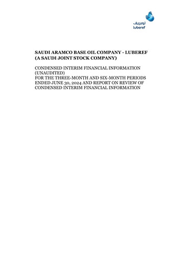Thumbnail Luberef (Saudi Aramco Base Oil Company) Financial Statement 2024-h1