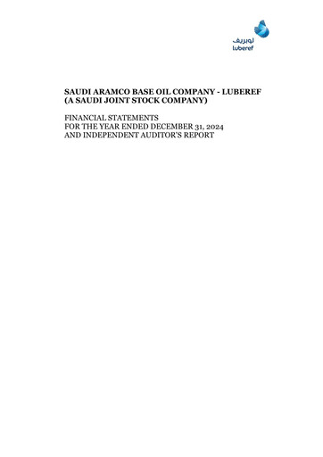 Thumbnail Luberef (Saudi Aramco Base Oil Company) Financial Statement 2024