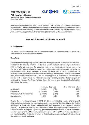 Thumbnail CLP Group
 Quarterly Report 2021-q1