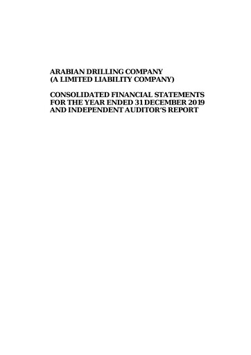 Thumbnail Arabian Drilling Company Financial Statement 2019