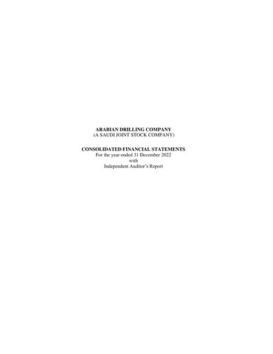 Thumbnail Arabian Drilling Company Financial Statement 2022
