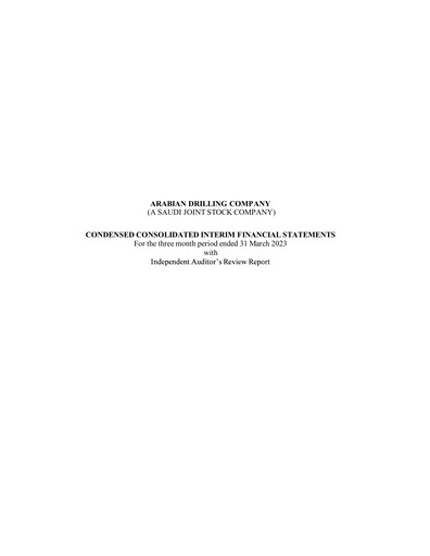 Thumbnail Arabian Drilling Company Quarterly Report 2023-q1