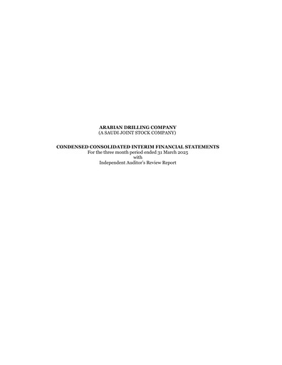 Thumbnail Arabian Drilling Company Quarterly Report 2025-q1
