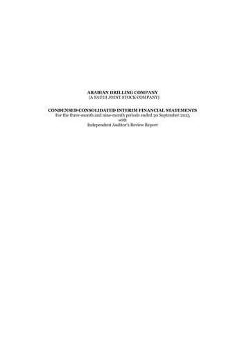 Thumbnail Arabian Drilling Company Quarterly Report 2025-q3