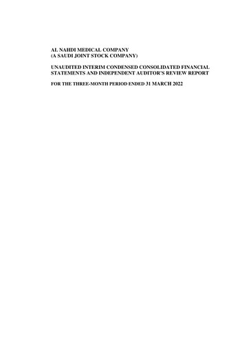 Thumbnail Nahdi Medical Company Financial Statement 2022-q1