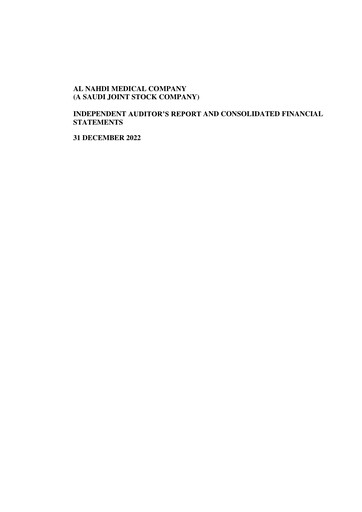 Thumbnail Nahdi Medical Company Financial Statement 2022