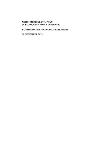 Thumbnail Nahdi Medical Company Financial Statement 2023