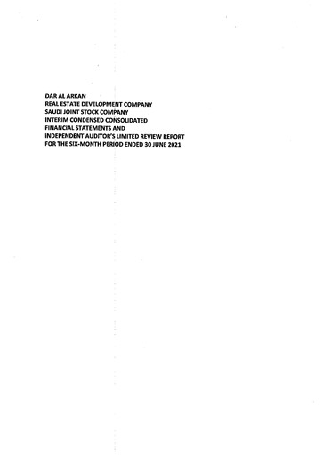 Thumbnail Dar Al Arkan Real Estate Development Company Financial Statement 2021-h1