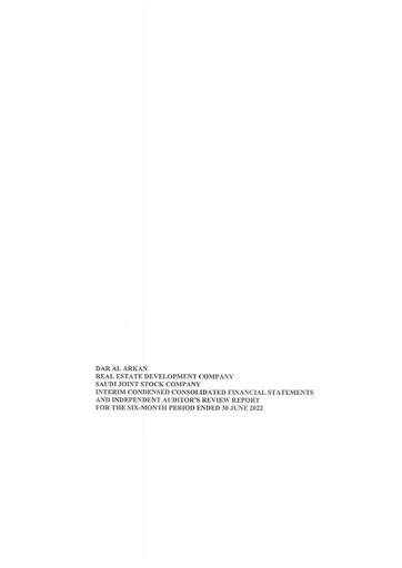 Thumbnail Dar Al Arkan Real Estate Development Company Financial Statement 2022-h1