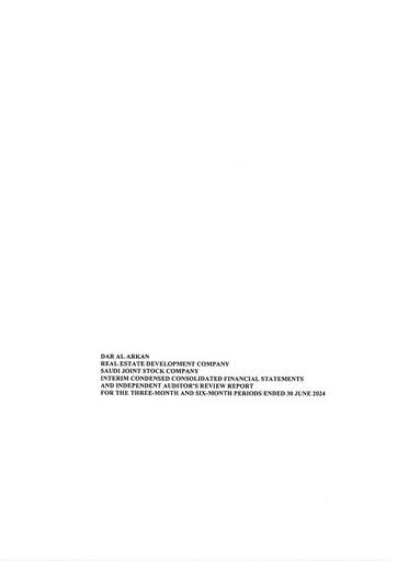 Thumbnail Dar Al Arkan Real Estate Development Company Financial Statement 2024-h1