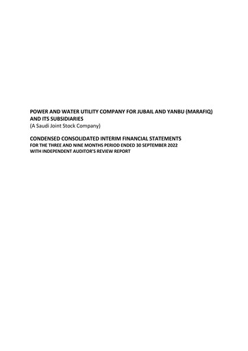 Thumbnail MARAFIQ (The Power and Water Utility Company for Jubail and Yanbu) Financial Statement 2022-9m