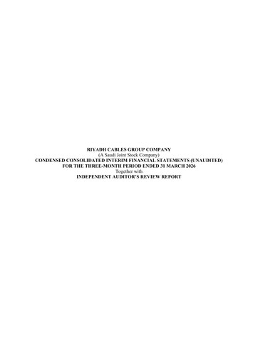 Thumbnail Riyadh Cables Group Company Quarterly Report 2026-q1
