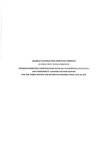 Thumbnail Arabian Contracting Services Company Financial Statement 2021-h1
