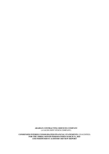 Thumbnail Arabian Contracting Services Company Quarterly Report 2025-q1