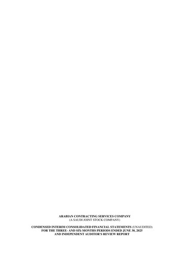 Thumbnail Arabian Contracting Services Company Quarterly Report 2025-q2