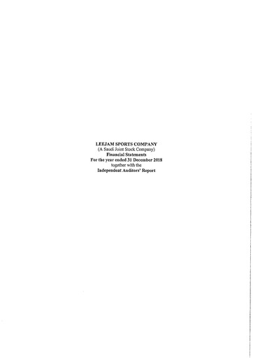 Thumbnail Leejam Sports Company Financial Statement 2018