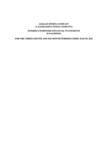 Thumbnail Leejam Sports Company Financial Statement 2021-h1