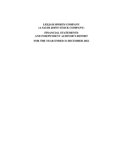 Thumbnail Leejam Sports Company Financial Statement 2022