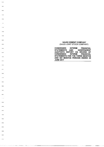 Thumbnail Saudi Cement Company Financial Statement 2017-h1