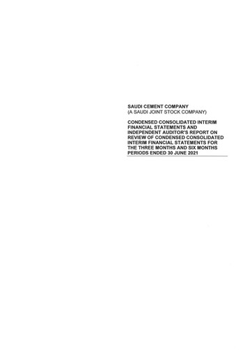 Thumbnail Saudi Cement Company Financial Statement 2021-h1
