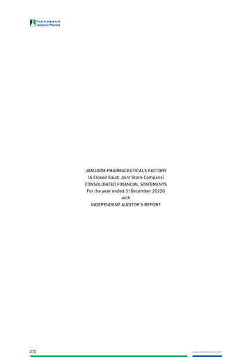 Thumbnail Jamjoom Pharmaceuticals Factory Company Financial Statement 2022
