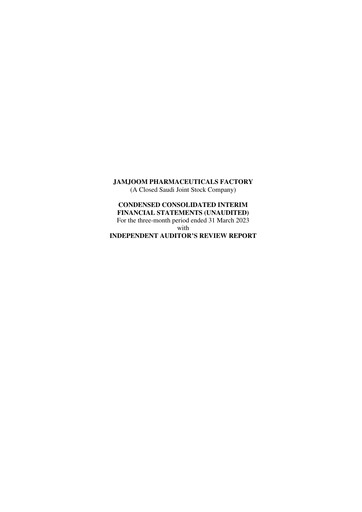 Thumbnail Jamjoom Pharmaceuticals Factory Company Quarterly Report 2023-q1