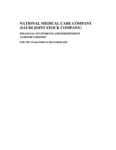 Thumbnail National Medical Care Company Financial Statement 2020