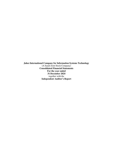 Thumbnail Jahez International Company for Information Systems Technology Financial Statement 2024