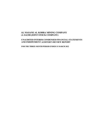 Thumbnail Al Masane Al Kobra Mining Company Financial Statement 2022-q1