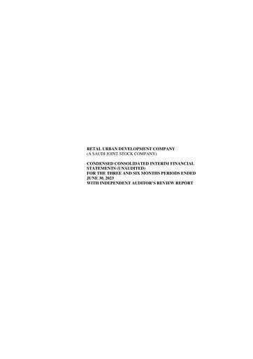 Thumbnail Retal Urban Development Company Financial Statement 2023-h1