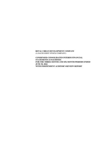Thumbnail Retal Urban Development Company Financial Statement 2024-h1