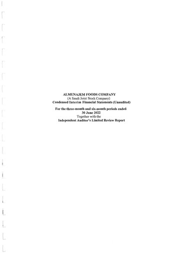 Thumbnail Almunajem Foods Company Financial Statement 2022-h1