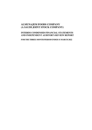 Thumbnail Almunajem Foods Company Financial Statement 2022-q1