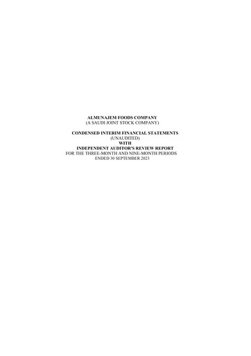 Thumbnail Almunajem Foods Company Financial Statement 2023-9m