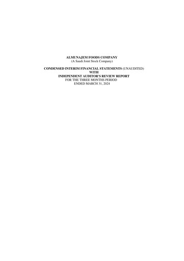 Thumbnail Almunajem Foods Company Financial Statement 2024-q1