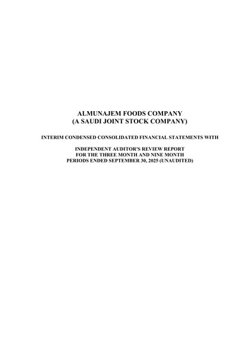 Thumbnail Almunajem Foods Company Financial Statement 2025-9m