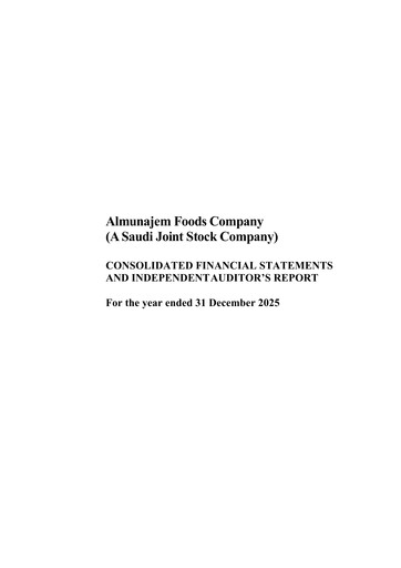 Thumbnail Almunajem Foods Company Financial Statement 2025