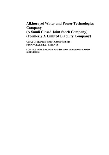 Thumbnail Alkhorayef Water and Power Technologies Company Financial Statement 2020-h1