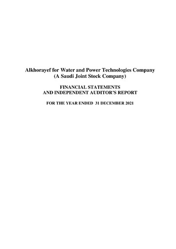 Thumbnail Alkhorayef Water and Power Technologies Company Financial Statement 2021