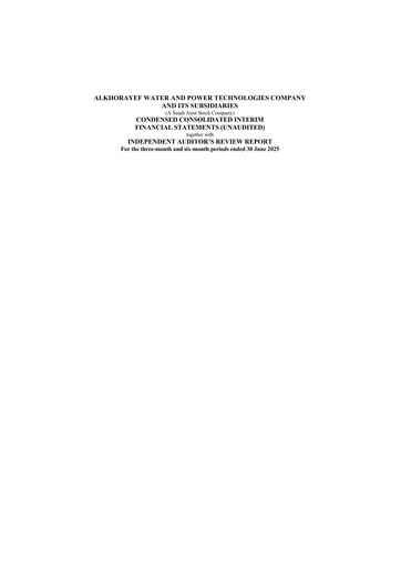 Thumbnail Alkhorayef Water and Power Technologies Company Financial Statement 2025-h1