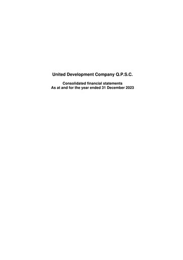 Thumbnail United Development Company Financial Statement 2023