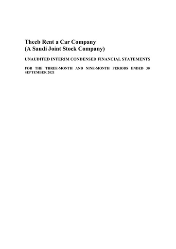 Thumbnail Theeb Rent A Car Company Quarterly Report 2021-q3