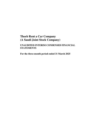 Thumbnail Theeb Rent A Car Company Quarterly Report 2025-q1